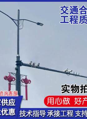 厂家供应综合杆多杆合一道路照明灯杆交通标志杆监控杆共杆路灯