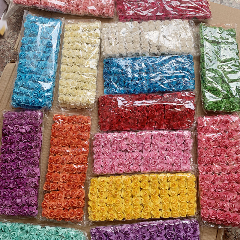 现货中梅花纸花玫瑰向日葵仿真花礼品盒喜糖盒diy配件装饰花小花