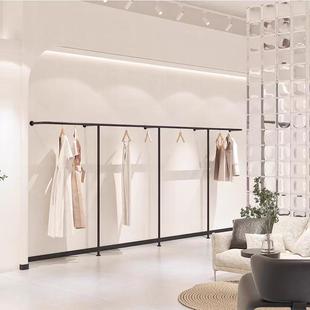店展示架上墙挂衣架烤漆哑黑色简约陈列架男女童装 服装 店专用货架