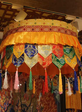 藏传用品仙家藏布藏式布料手工作佛堂装饰佛罩天棚佛幡 60cm