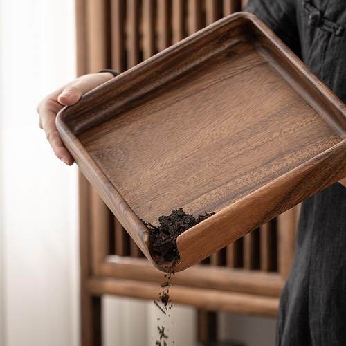 胡桃木分茶盘大小号茶饼分茶醒茶盘赏茶盘家用实木茶托盘茶具配件