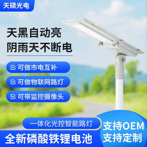 人体感应路灯天黑自动亮LED光源市电互补一体式路灯