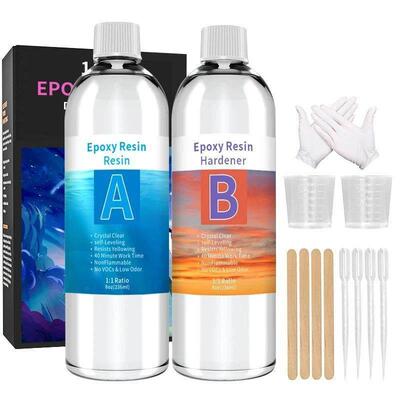 1:1 Crystal Clear Epoxy Resin Kit High Adhesive Gloss Art Re