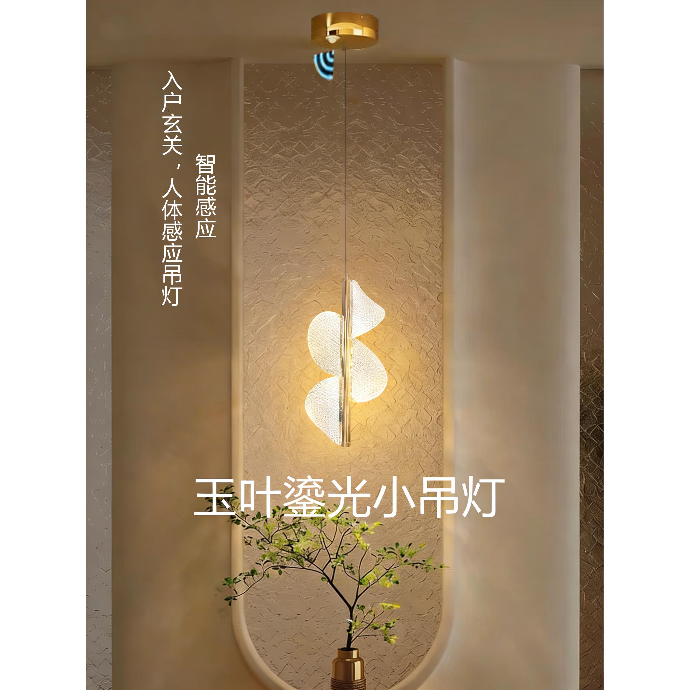 智能人体感应玄关过床头道意式简约现代氛围背景墙玄关吊线小吊灯