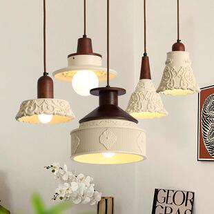 法式 饰灯中古风创意玄关走廊卧室床头吊灯 树脂雕花吊灯复古房间装