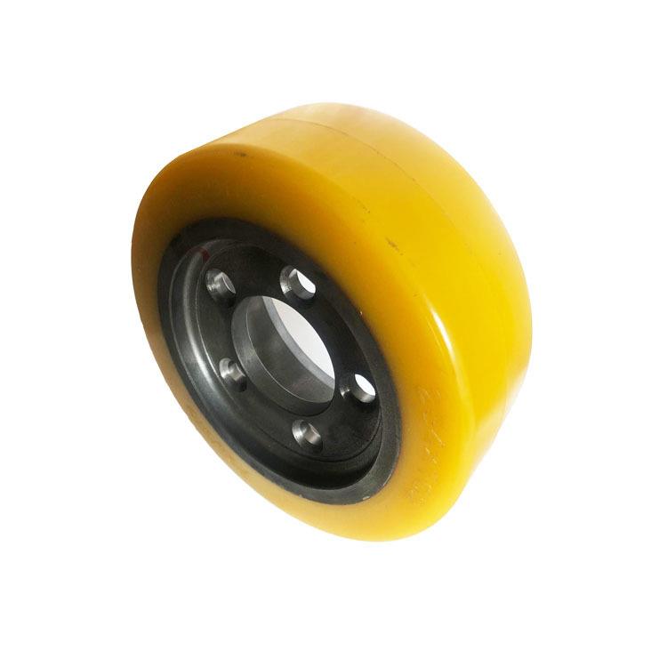 L电动堆高车轮254*102叉车轮聚氨酯PU驱动轮叉车配件轮胎