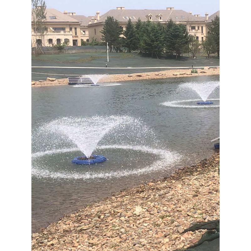 氧增曝气推喷泉治理流市政公园增景观氧污水机市电河道太阳能河道
