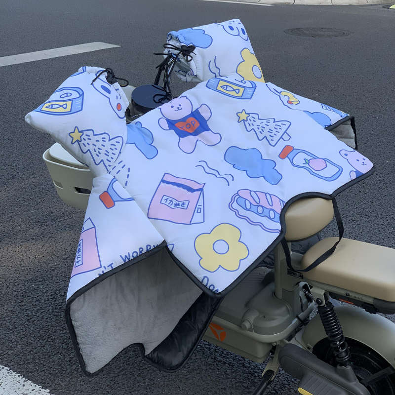 冬季电动车挡风被加绒加厚防寒高颜值通用摩托车2024年新款雅迪瓶