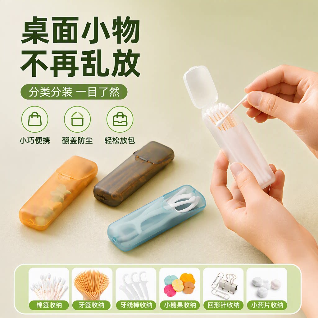 便携迷你牙签棉签收纳分装