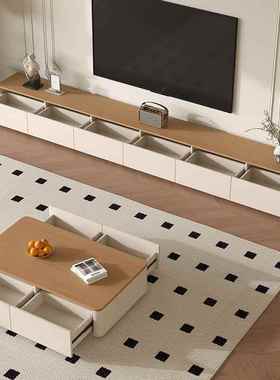 实木电视柜茶几组合小落户型纳地简约现代收储物柜地HGD日系原木