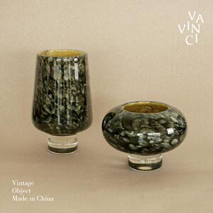范奇/中世纪孔雀图案高水化玻璃花瓶装饰品客厅餐桌无障碍豪华创