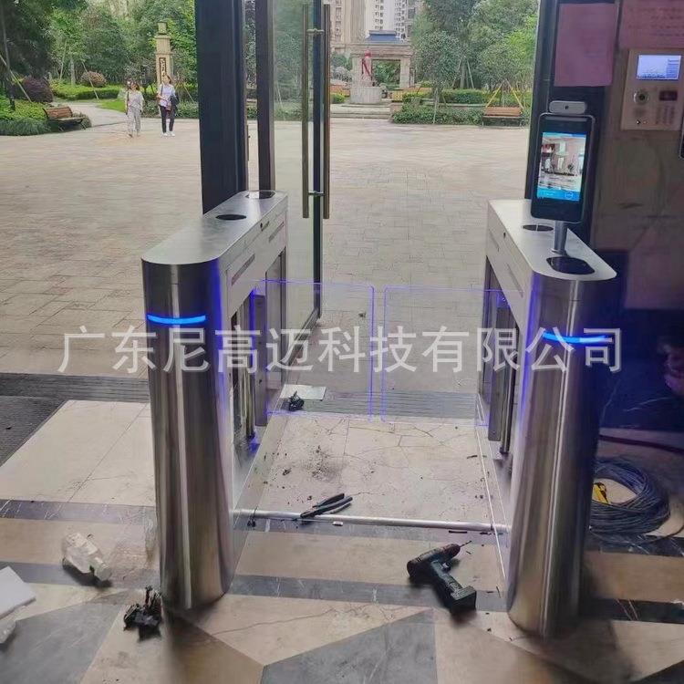超市不锈钢烤漆摆闸机小区自动摆闸门人行通道智能卡考勤辊闸厂家