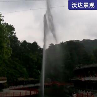 网红打卡扫码器人工高音话筒喊泉声控牛角喇叭喷泉设备呐喊景区