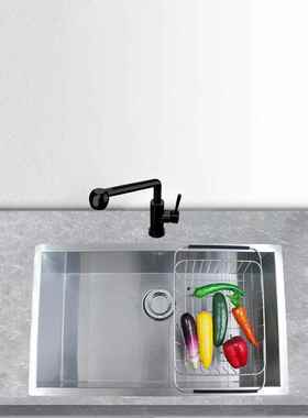 厨房收纳篮304不钢水篮置物锈架家用洗碟菜洗水沥果伸116缩碗置物