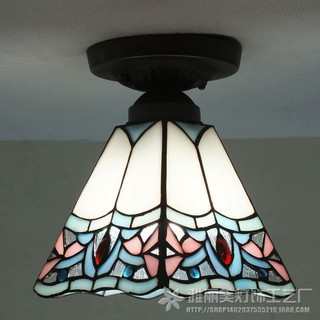 热销小方灯吸顶灯 玄关过道灯客厅灯卧室灯 小房子彩色玻璃吸顶灯