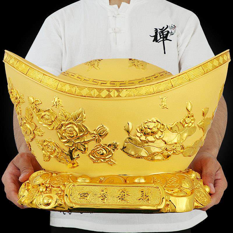 大号聚宝盆金元宝摆件存钱罐招财风水创意家居装饰品店铺礼品摆设