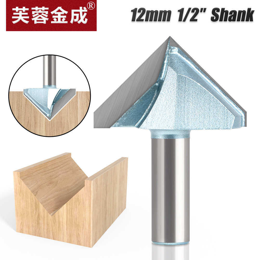 大直径90度v型刀50mm60mm木工铣刀修边机刀头铝塑板开槽集成墙面