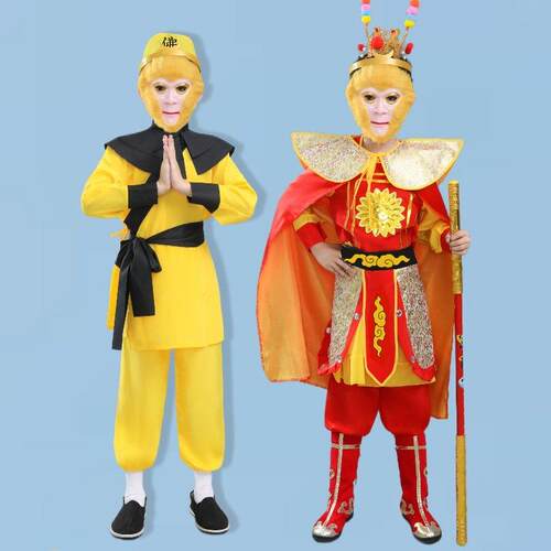 孙悟空儿童服装全套角色扮演演出服齐天大圣美猴王万圣节cos服饰