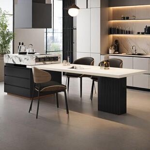 岩桌板岛台餐伸缩轻端奢家744用意式 小户型高一体多功厨房能泡茶