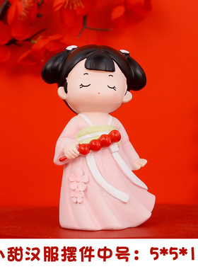 佛系少女树脂多肉小花盆可爱国潮创意家居装饰新中式笔筒多肉花器