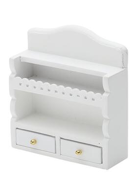 1:12娃娃屋dollhouse迷你家具袖珍模型古典欧式厨房白色挂架