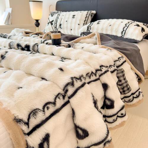 Super Soft Faux Fur Blanket Warm Blankets Coral Fleece Cover