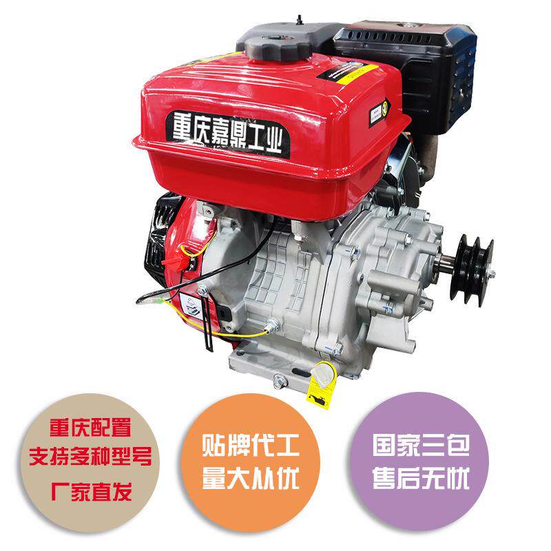 汽油机动力190F二分之一减速轴1/2电启动四冲程膨化机卷扬机船机