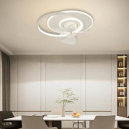 卧室风扇灯2025新款吸顶灯现代简餐厅客厅儿隐形960灯约摇头童电