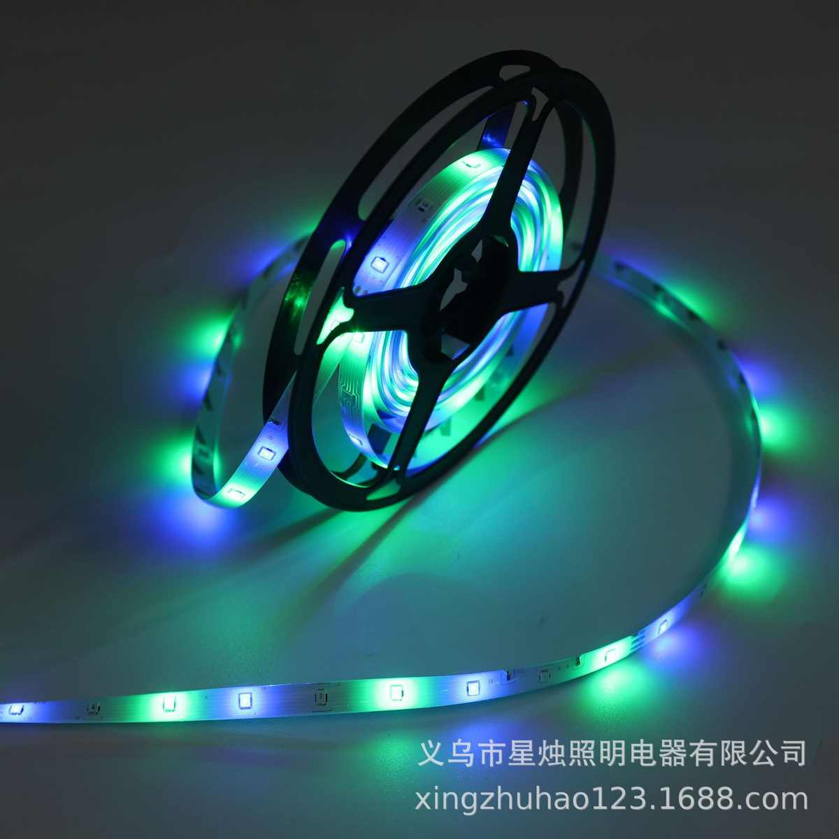 灯带led条自粘 2835rgb跨境led灯带12v 七彩霓虹灯5米户外低压