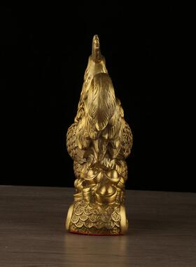 铜公鸡摆生肖元宝如意鸡鸡金钱YVA鸡家居铜公金件十二生肖鸡铜器