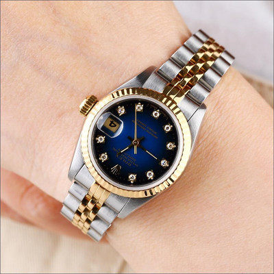 一口价[9.5新]劳力士69173日志型自动机械女表后配钻盘