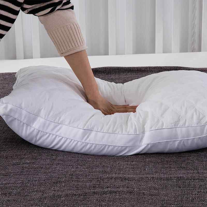 夏天一对装全棉方格枕头羽丝绒酒店枕芯单人宿舍成人双人家用枕芯