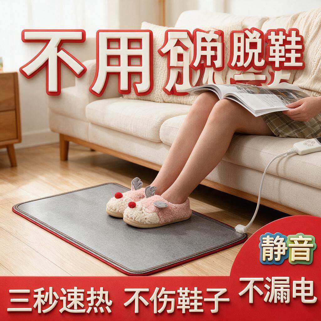 冬季暖脚神器暖脚垫办公室取暖电加热脚垫发热地垫暖脚宝电热垫