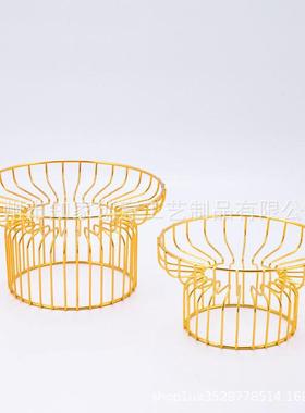 北欧轻奢水果托盘架客厅家用现代简约干果盘酒店创意特色铁艺摆件