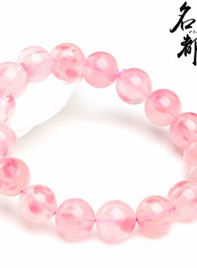 2026名都水晶 天然7A级玉化蔷薇辉圆珠手链樱花雨蔷薇石手串 厂家