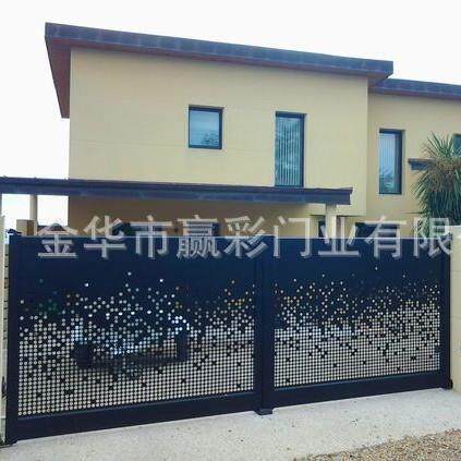 自动伸缩大门电动段滑门平移门直线门铝合金封板公司工厂房厂门口
