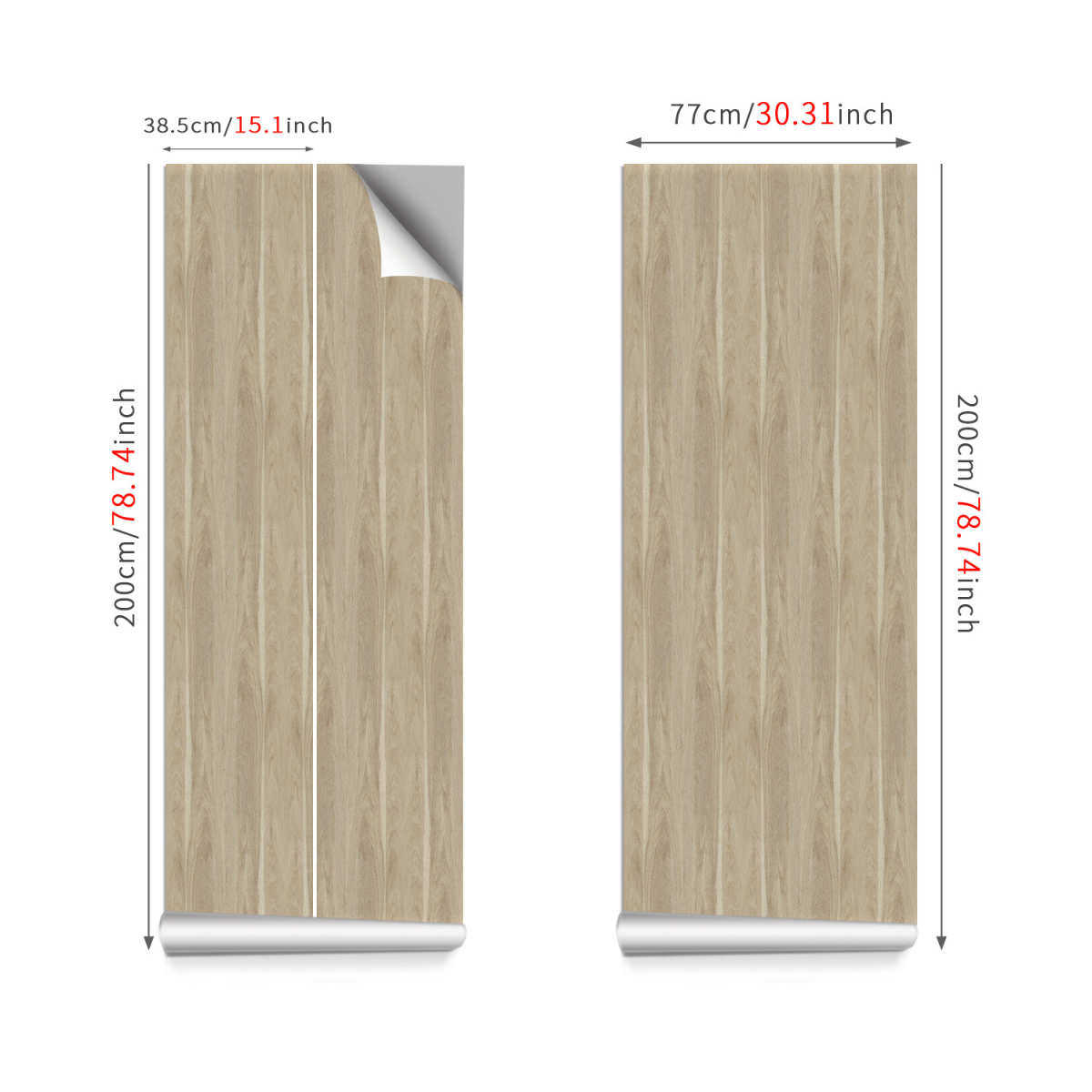 仿真压纹木纹门贴PVC防水防污墙面装饰易安装DIY壁纸卧室自粘墙纸,家居饰品,软装墙贴,淘宝优惠券,粉丝福利购,淘宝优惠卷