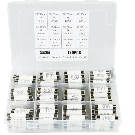 120pcs陶瓷保险丝10x381A2A3A4A5A6A8A10A16A20A25A32保险丝套装