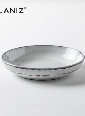 alaniz南兹隐盘子家用覆古西餐盘鱼盘欧式陶瓷盘子创意汤盘深盘