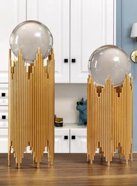 轻奢水晶球摆件客厅电视柜酒柜办公室书房书柜桌面样板房装饰摆设