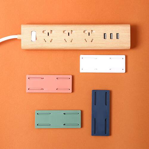 Wall-mounted socket organizer and storage shelf, no-drilling