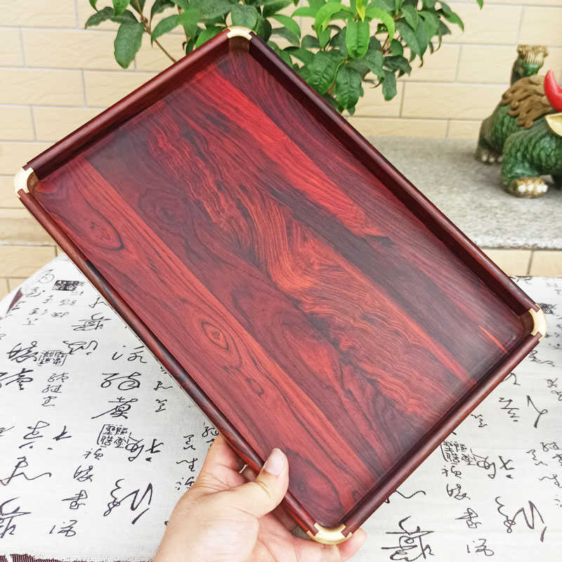 红酸枝茶具托盘茶盘餐盘木质长方形家用茶几茶盘茶托简约茶奉果奉