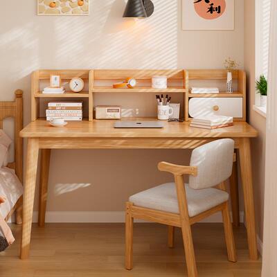 书桌实生家用习写字学桌卧室台式A256CA6电脑木桌小户型靠墙桌子