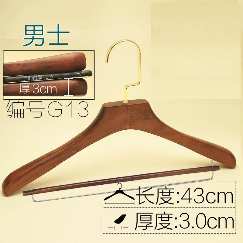 高档装店民服宿婚纱店成人男女复古衣挂架植绒防滑家O用实木衣LGO