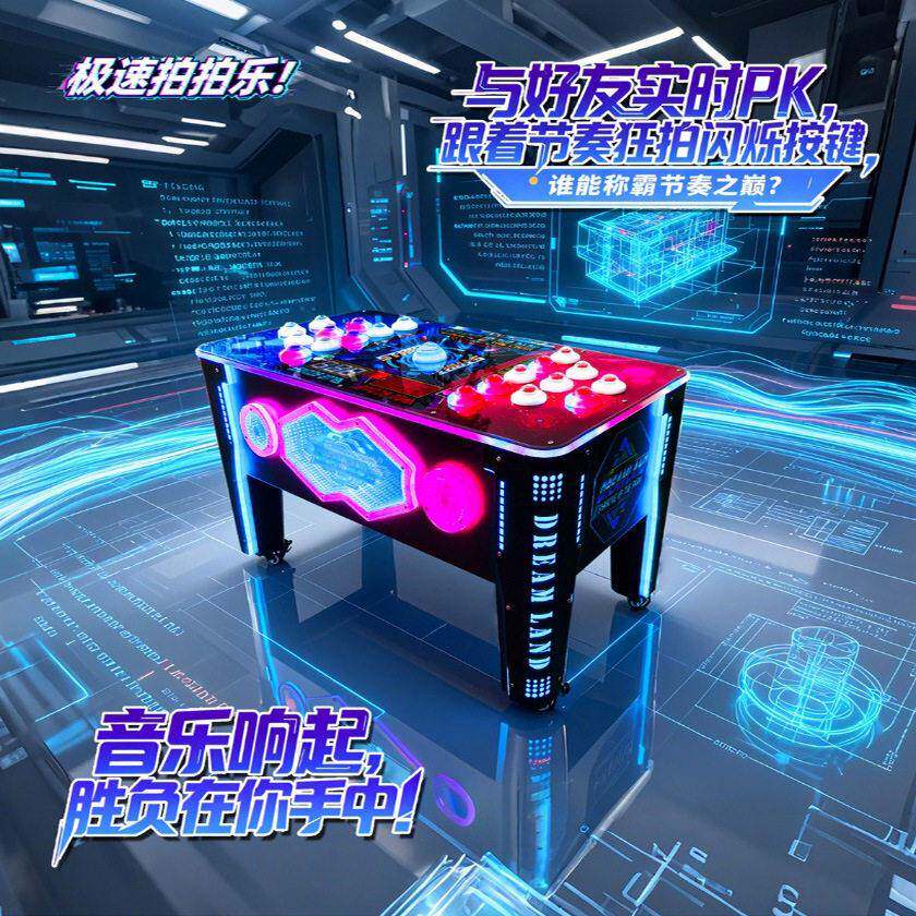 儿童投币商用亲子游戏机游乐园电玩城双人拍拍乐打豆豆竞技游戏