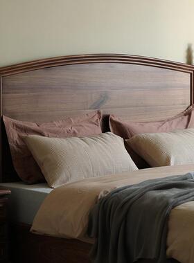 黑胡木现代实简约靠背床8中古美式北美1桃.5米CBG-0031.米主卧双