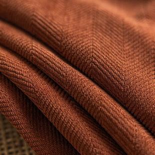 焦糖色窗帘雪尼尔面料2高端提复花美式 古光人KKL字遮纹205年新款