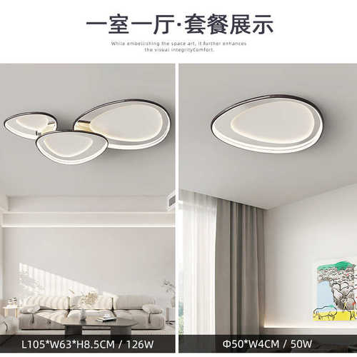 套餐创意家用客厅奢轻新款大气简约led现代组合感设计吸顶灯灯具