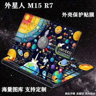 电脑贴纸不留胶适用外星人M15 R7笔记本外壳贴膜R6机身R5防刮R4R3