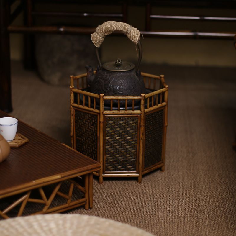 复古竹制炭炉竹茶炉户外酒精煮茶炉子新中式木炭橄榄碳炉烧炭火炉